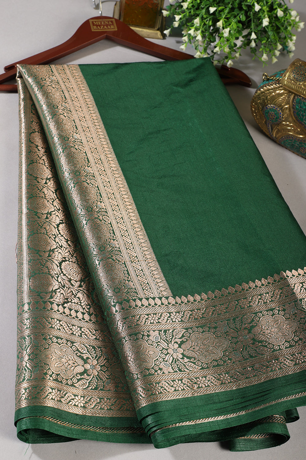 Solid Colour Silk Woven Sarees