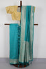 Teal Green Silk Zari Woven And Swaroski Work Saree