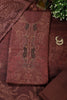 Brown Spun Floral Printed Unstitched Suit Fabric