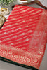 Red Color Banarasi Woven Tussar Silk Saree