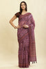 Dusky Purple Cotton Silk Printed Saree