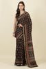 Black Block Printed Cotton Saree