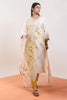White & Mustard Pure Chanderi Cotton Straight Suit