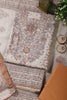 Beige & Brown Floral Printed Unstitched Suit Fabric