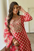 Fuchsia Pink Color Chanderi Printed Suit