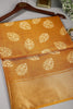 Mustard Color Block Printed Cotton Silk Saree