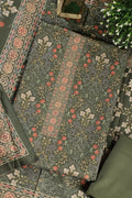Green Digital Printed Pashmina Unstitched Suit Fabric