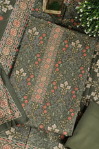 Green Digital Printed Pashmina Unstitched Suit Fabric