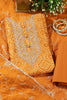 Mustard Cotton Bandhani Printed And Neck Embroidered Unstitched Suit