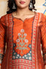 Rust Chanderi Silk Printed Straight Suit
