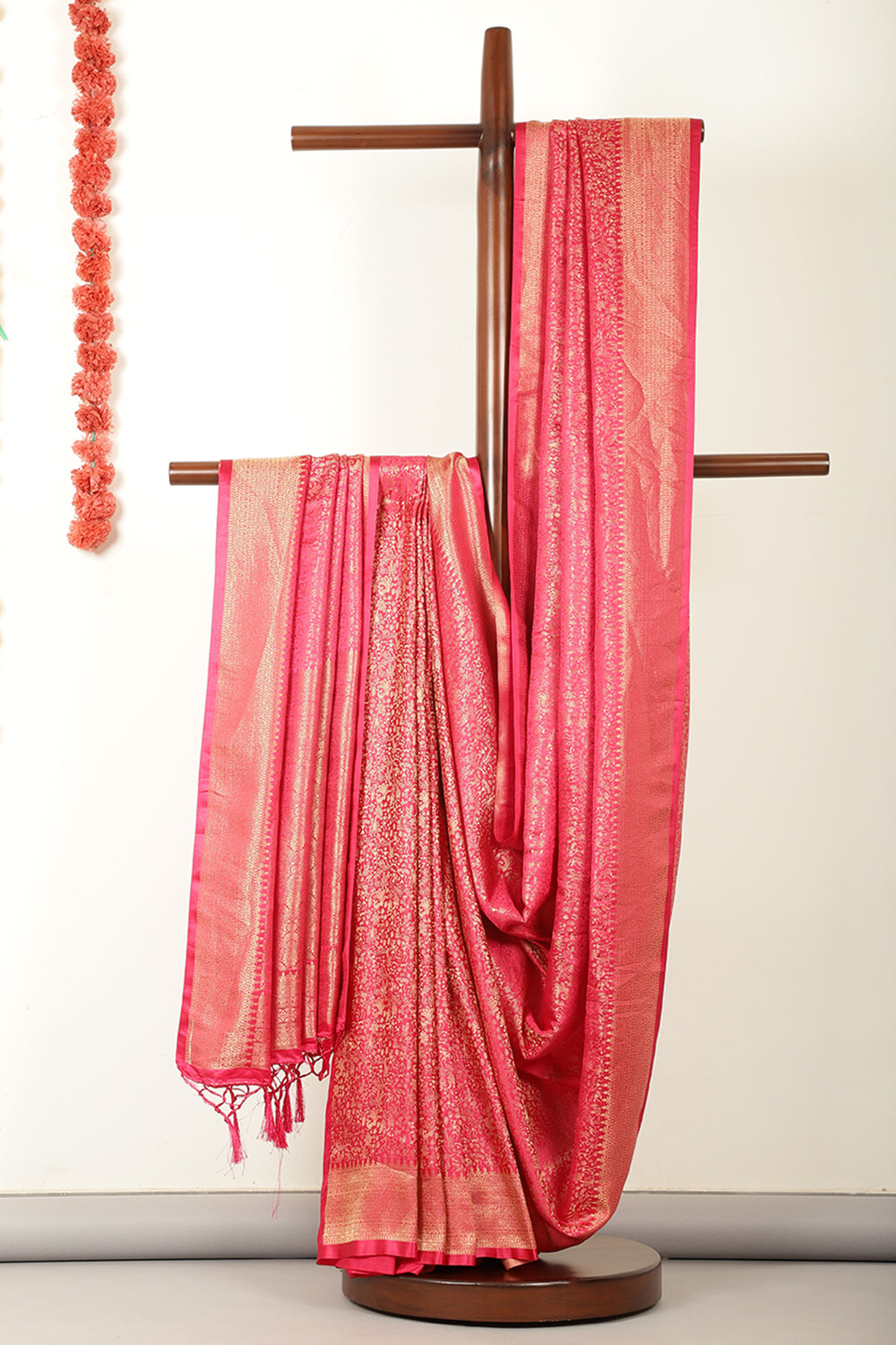 Fuchsia Zari Woven Soft Silk Saree