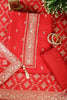 Red Color Crepe Silk Woven Unstitched Suit Material