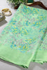 Pista Green Color Floral Printed Chiffon Saree