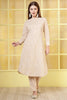 Beige Cotton Resham Embroidered Kurta Set