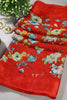 Red Color Floral Printed Chiffon Saree