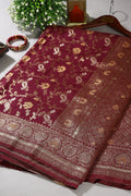 Wine Color Zari Woven South Silk Saree