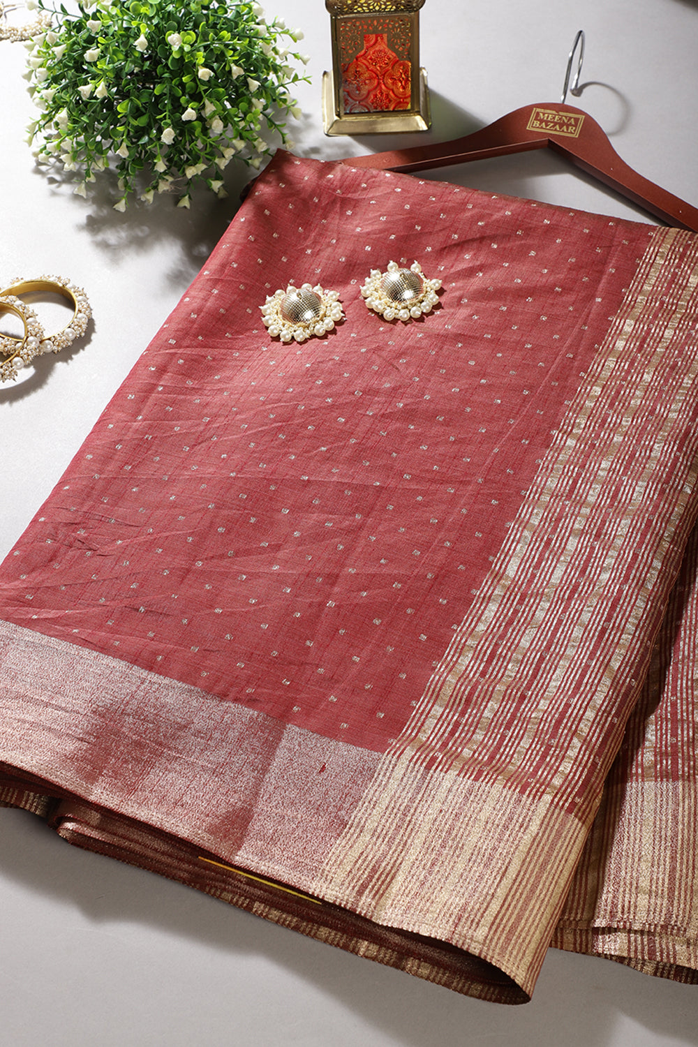 Maroon Zari Woven Silk Saree