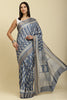 Blue Color Cotton Silk Boota Printed And Zari Woven Saree