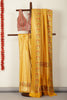 Mustard Soft Silk Zari and Resham woven Paithani Work Saree