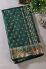 Bottle Green Resham & Zari Woven Silk Saree