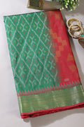 Green Soft Silk Resham & Zari Woven Saree