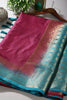 Wine & Teal Ombré  Silk Zari Woven Saree