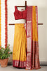 Mustard Cotton Silk Zari Woven Saree
