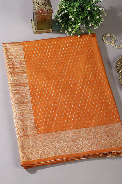 Mustard Colour Silk Zari Woven Saree