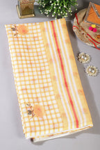 Yellow Cotton Printed Saree