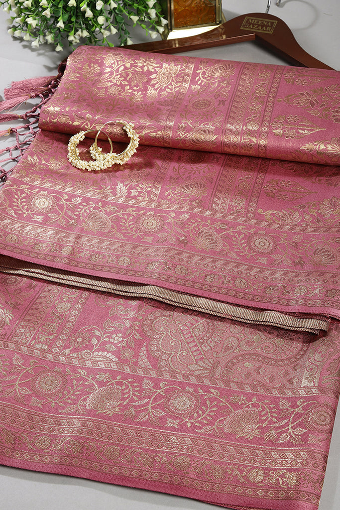 Mauve Colour South Silk Heavy Woven Saree