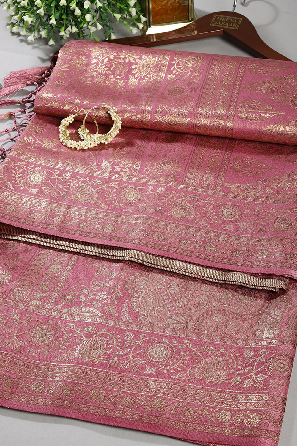 Mauve Colour South Silk Heavy Woven Saree