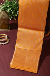 Mustard Color Kanjivaram Pure Silk Handloom Zari Saree with Patola Pattern