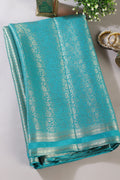 Teal Floral Zaal Zari Woven Crepe Silk Saree