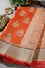Orange Color Supernet Cotton Woven Saree