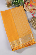 Mustard Chinon Crepe Swaroski Work Saree