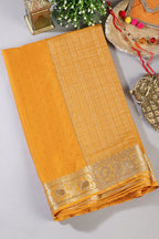 Mustard Chinon Crepe Swaroski Work Saree