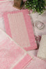 Pink Colour Cotton Printed & Resham Neck Embroidered Unstitched Suit