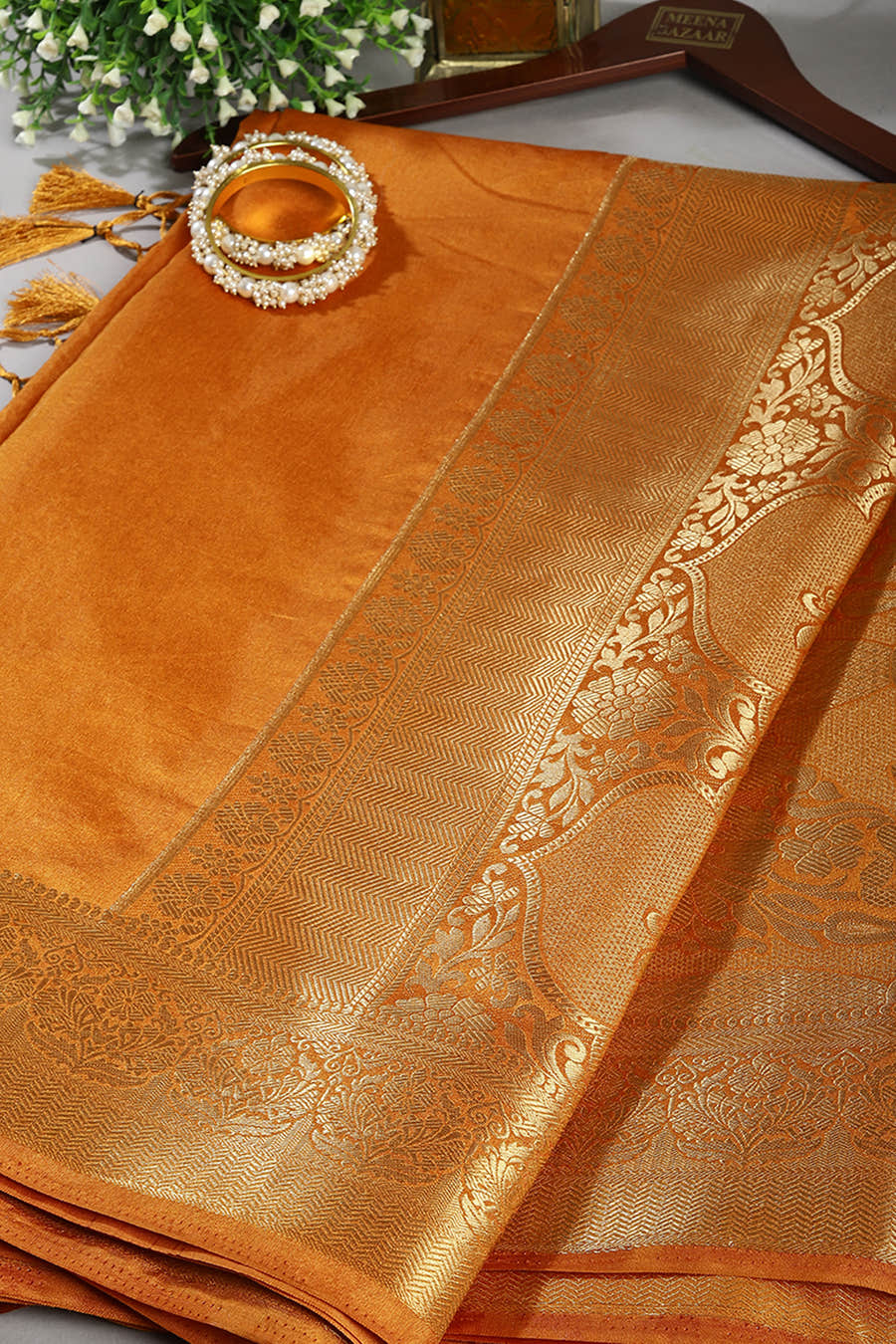Mustard Colour Silk Woven Saree