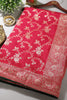 Cardinal Red Banarasi Silk Zari Floral Zaal Woven Saree