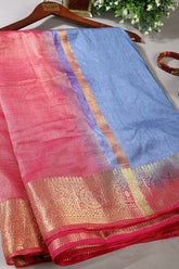 Metalic Blue Color Cotton Silk Saree