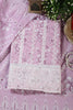 Pink Cotton Floral Printed And Resham Embroidered Unstitched Suit Material