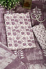 Purple Color Cotton Printed Unstitched Suit