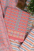 Peach Malmal Cotton Printed Unstitched Suit Material