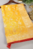 Mustard Banarasi Silk Zari Floral Zaal Woven Saree