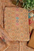 Mustard Pashmina Digital Printed Unstitched Suit Material