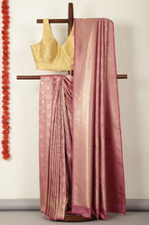 Mauve Soft Silk Zari Woven Saree