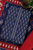 Navy Ikkat Cotton Printed Unstitched Suit Material