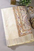 Cream Cotton Silk Madhubani Print Saree