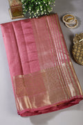 Dusty Mauve Cotton Silk Woven Saree