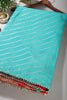 Turquoise  Modal Silk Saree with Zari Pinstripes
